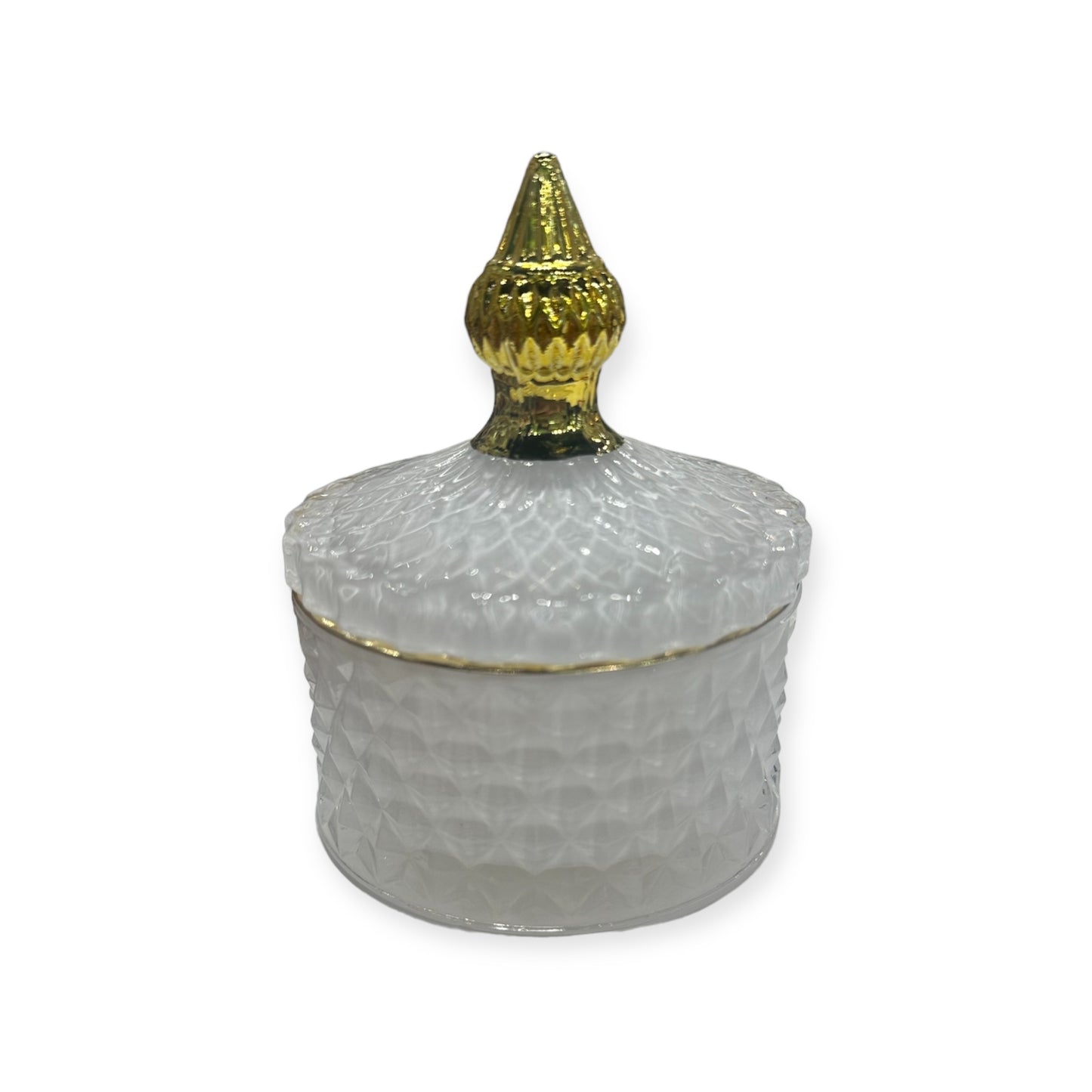 White Glass Jewelry Jar