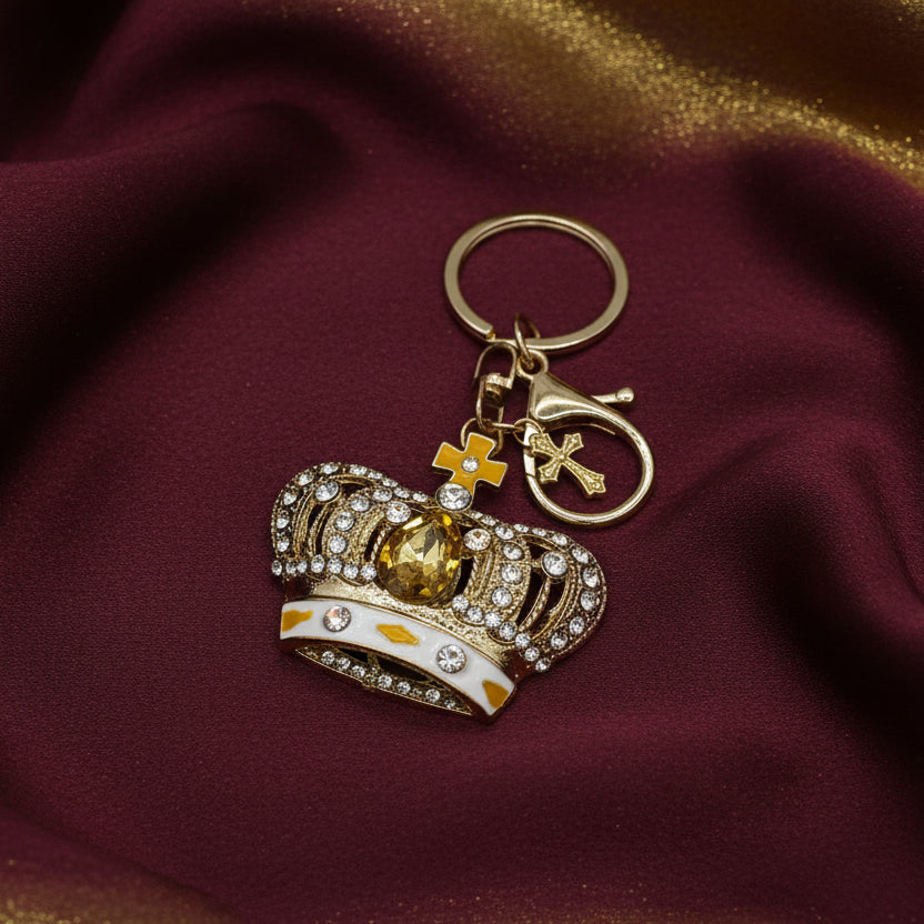 Keychain: Yellow Crown Jeweled