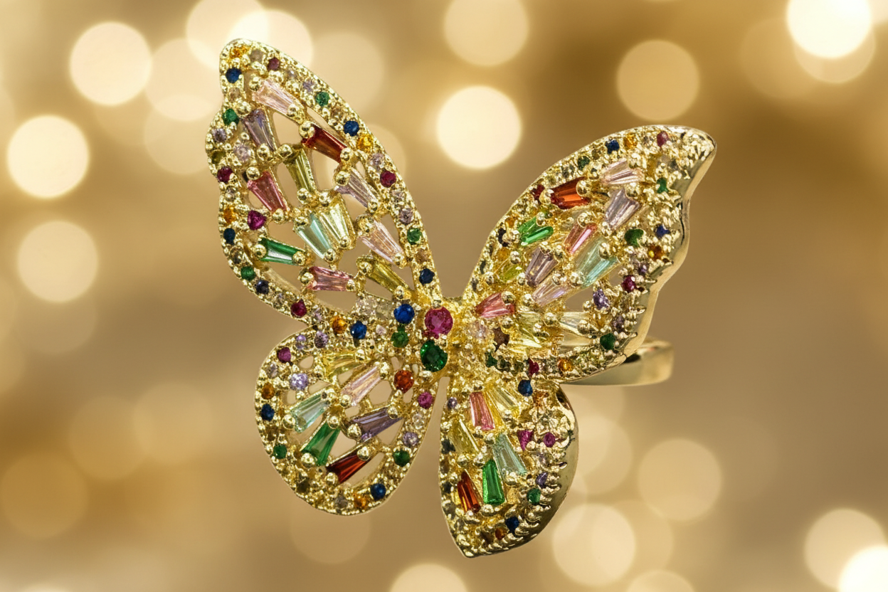 Ring: Rainbow butterfly