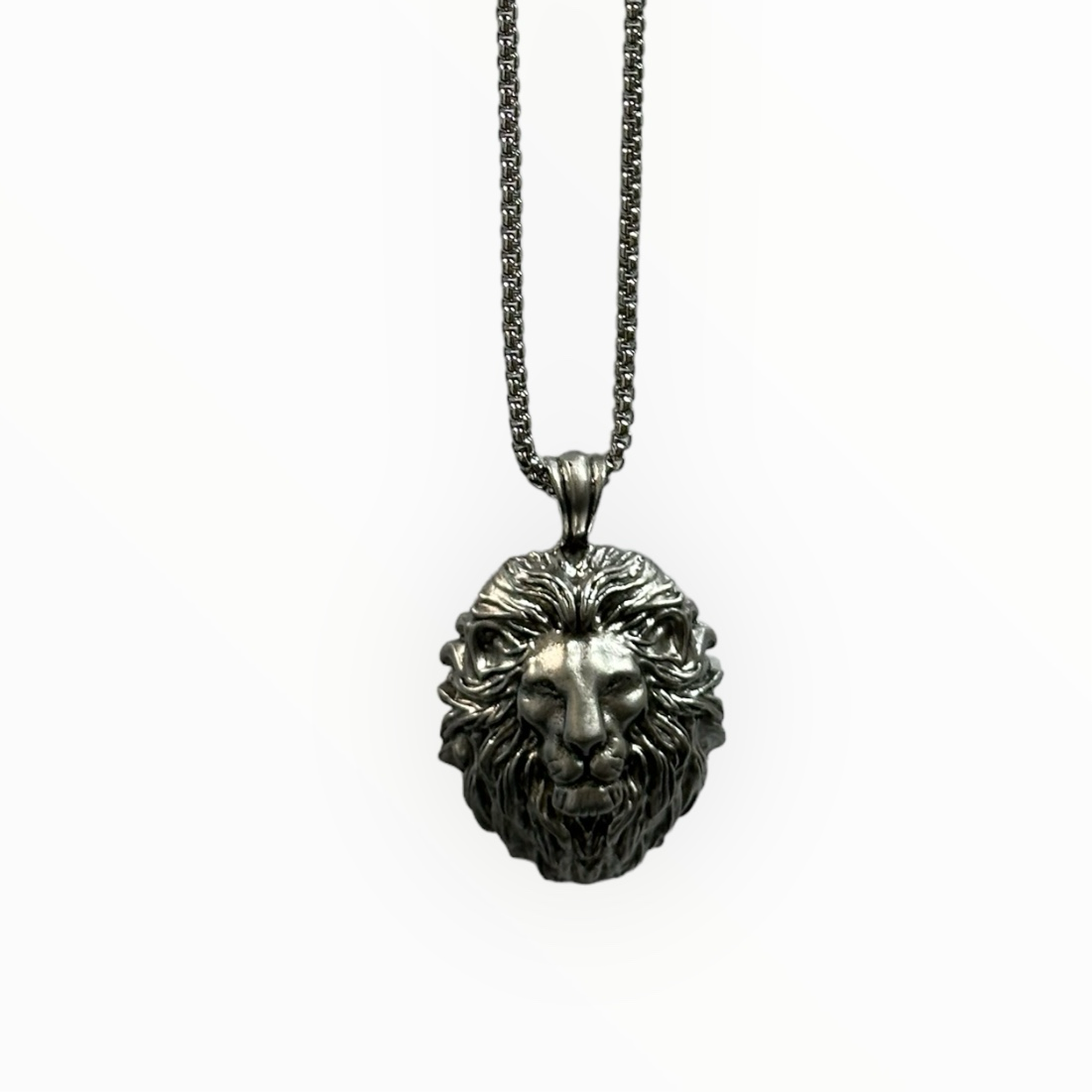 Silver Lion flat head Necklace