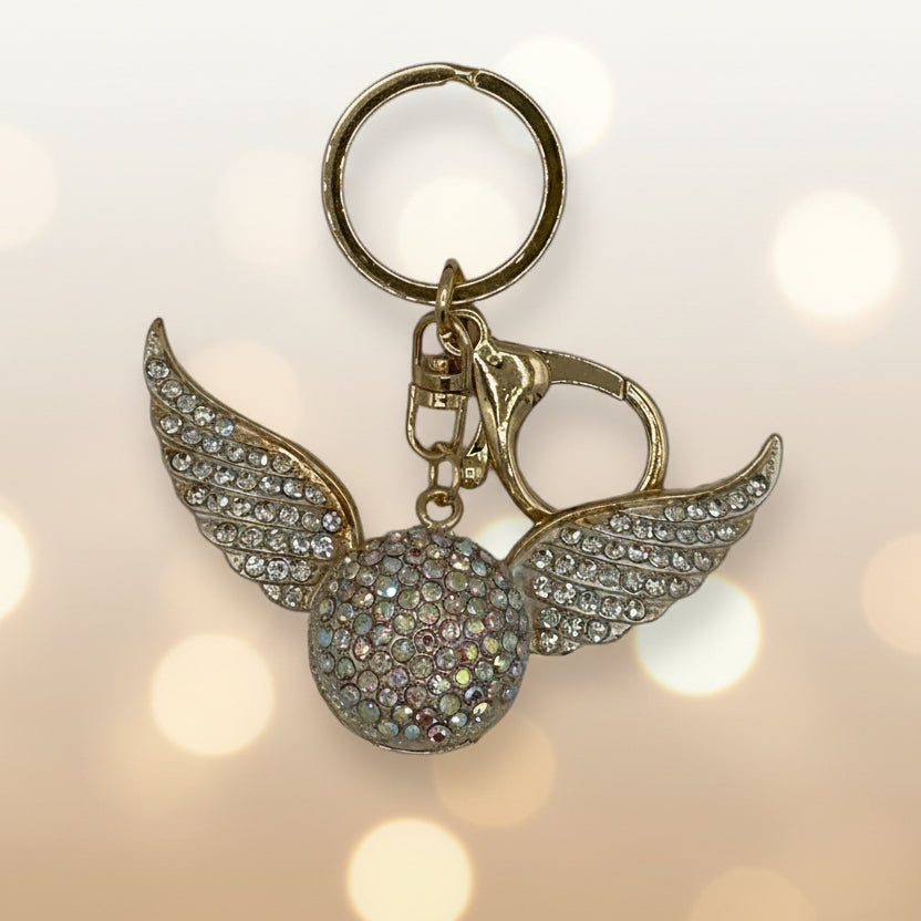 Keychain: Jeweled Angel Wings