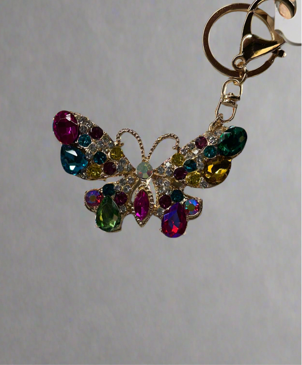 Butterfly stoned keychain