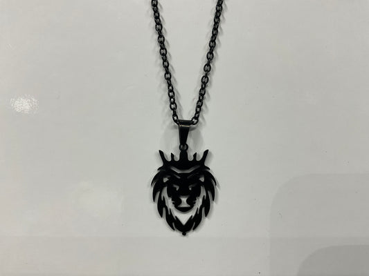 Mini Black Crowned Flat Lion Head