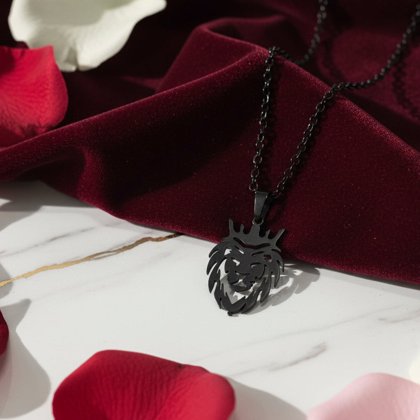 Necklace:Mini Flat Lion Head