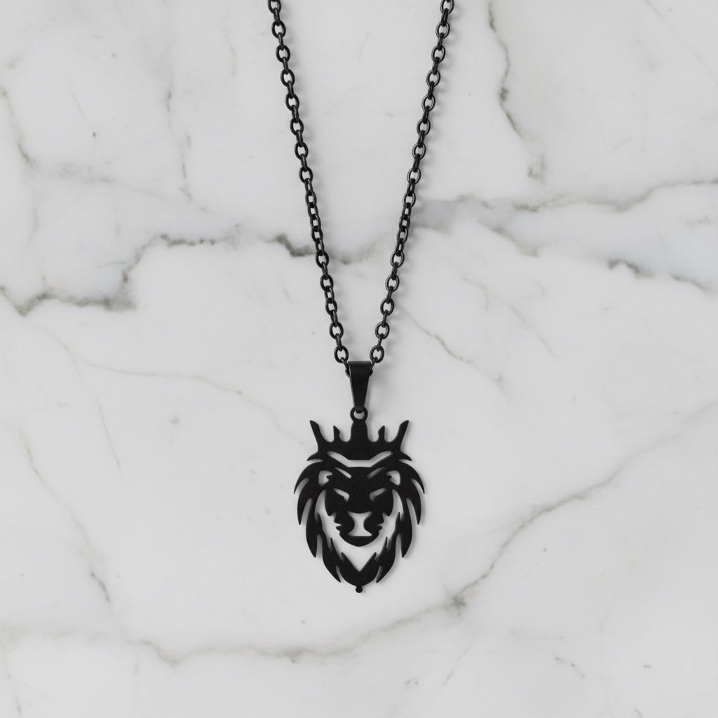 Necklace:Mini Flat Lion Head