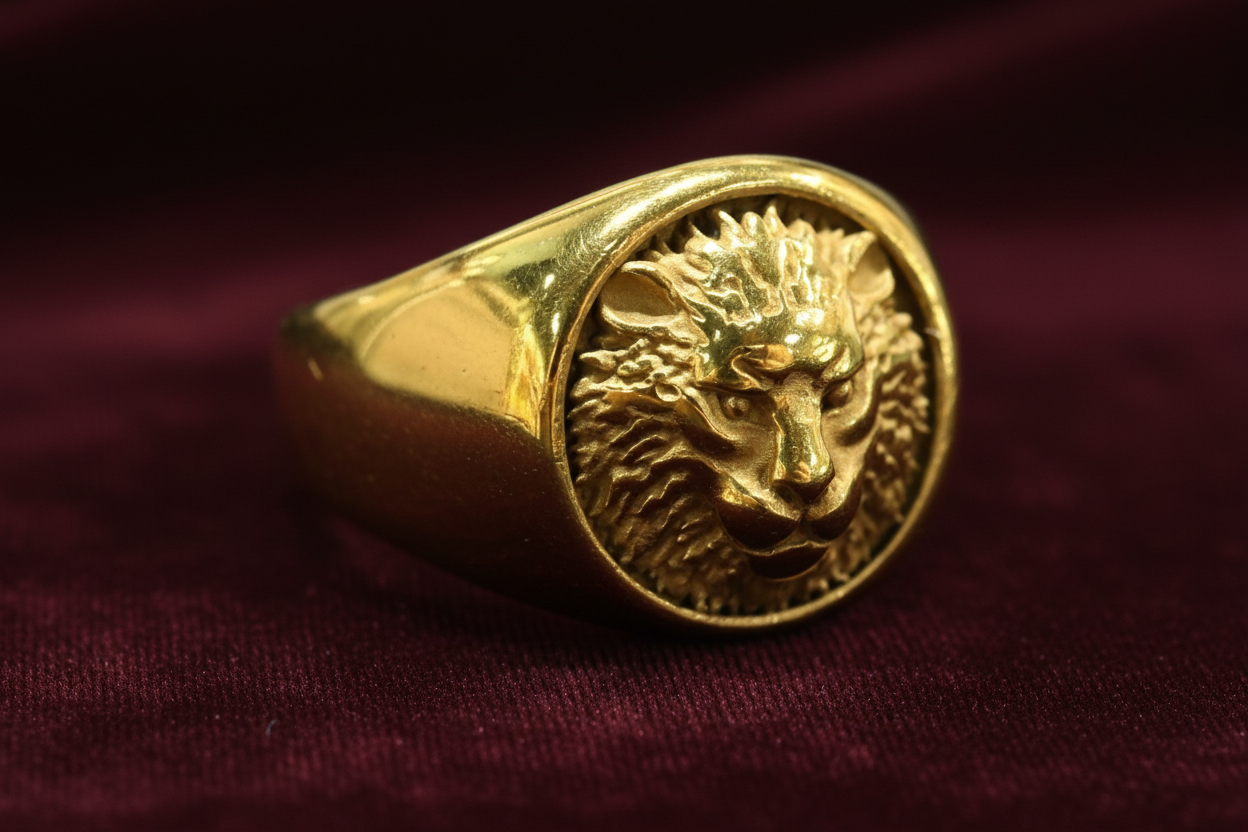 Ring: Gold lion