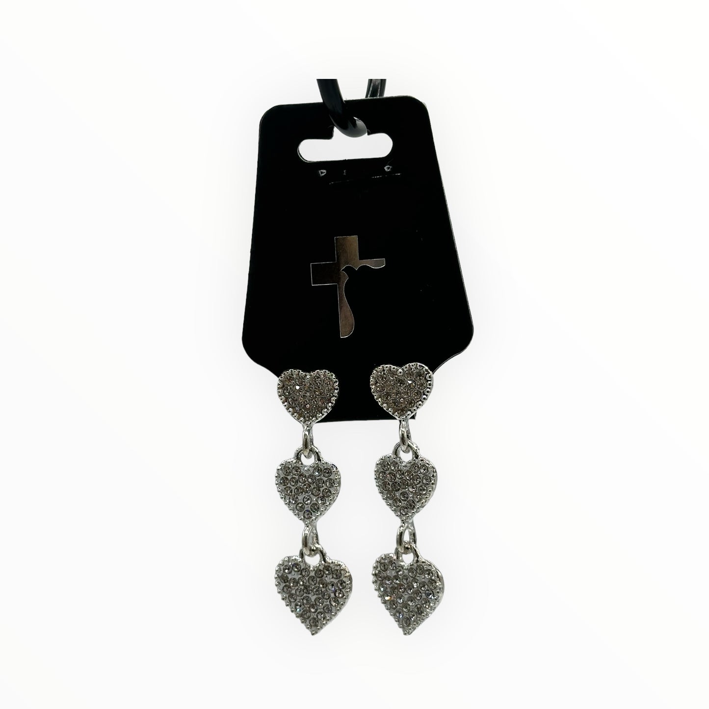 Triple Heart Dangling Earrings