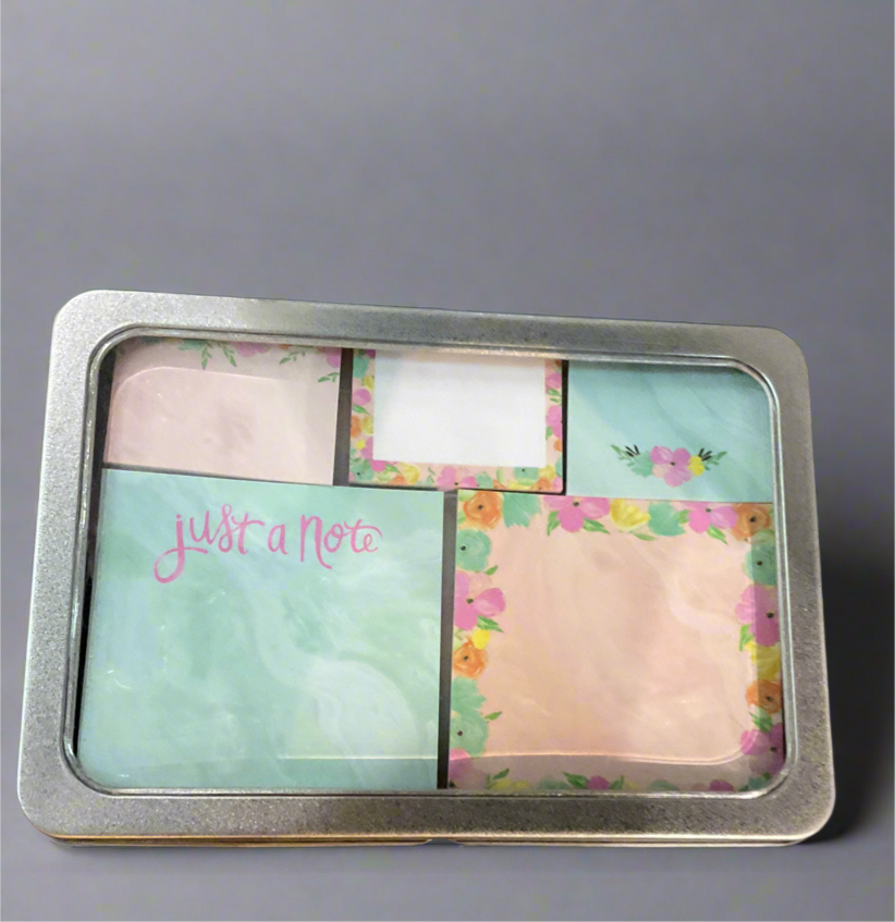 Metal container sticky note set