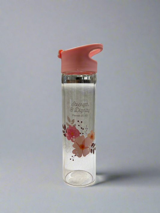Strength & Dignity Glass Water Bottle