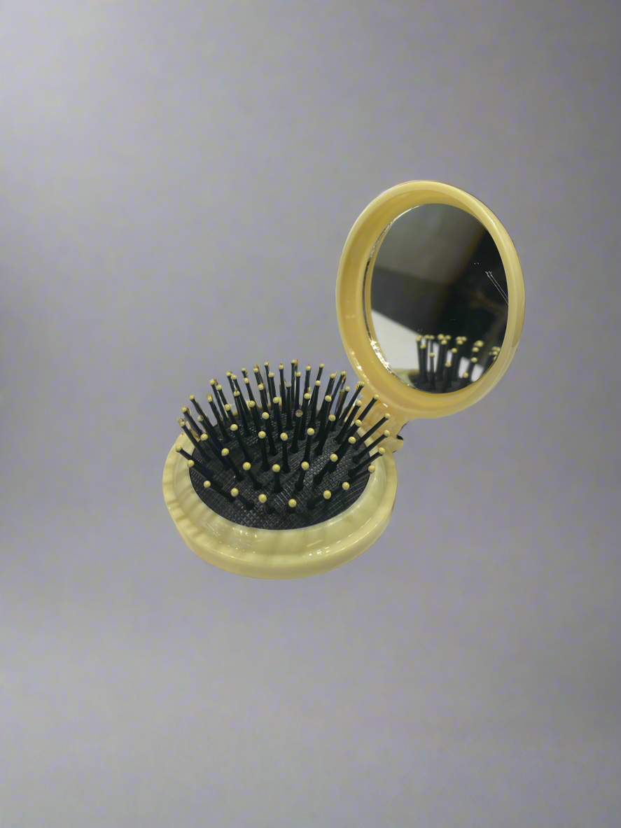 Compact Hair Brush and Mirror