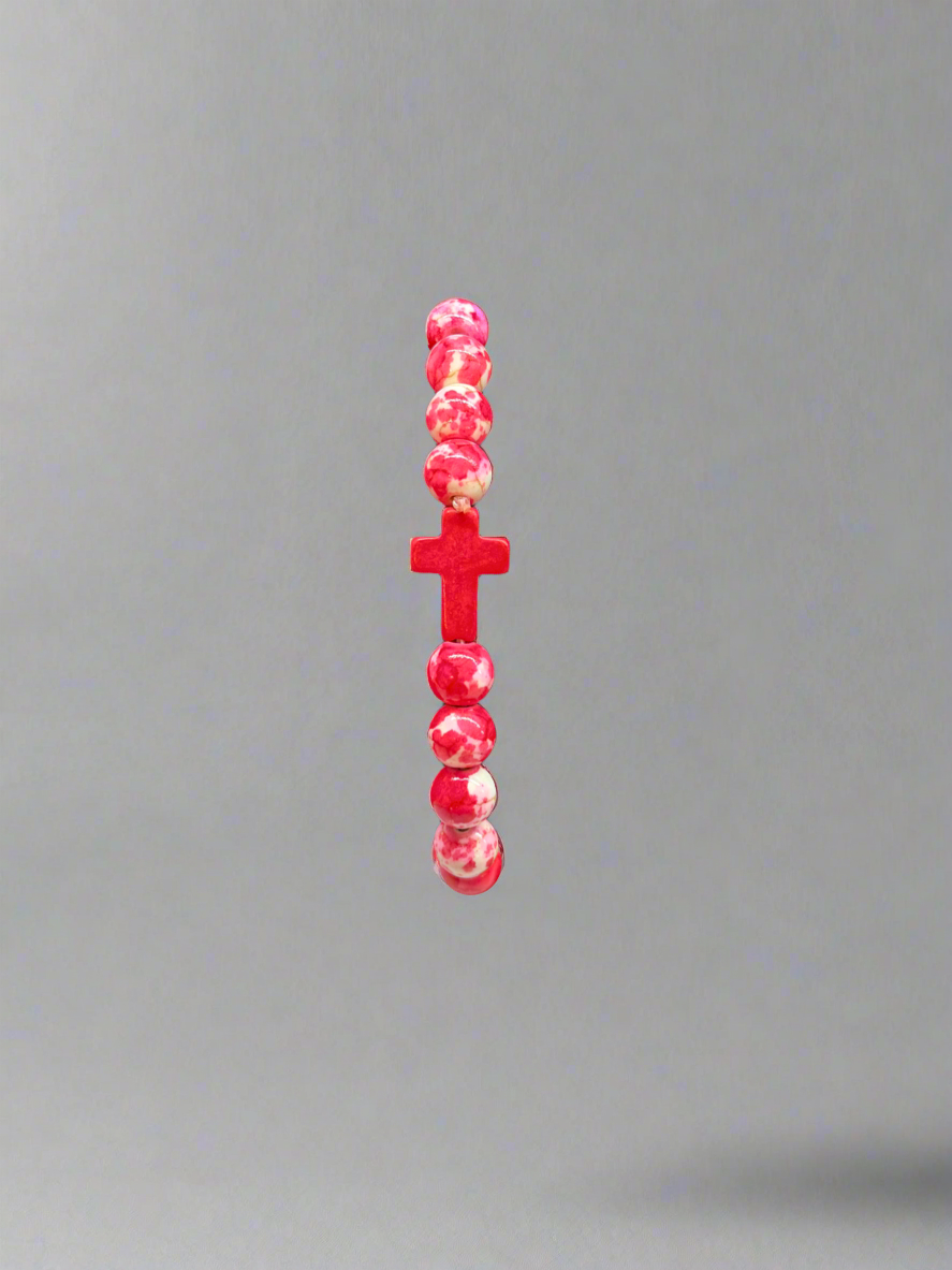 Multicolor Beaded Cross Bracelet