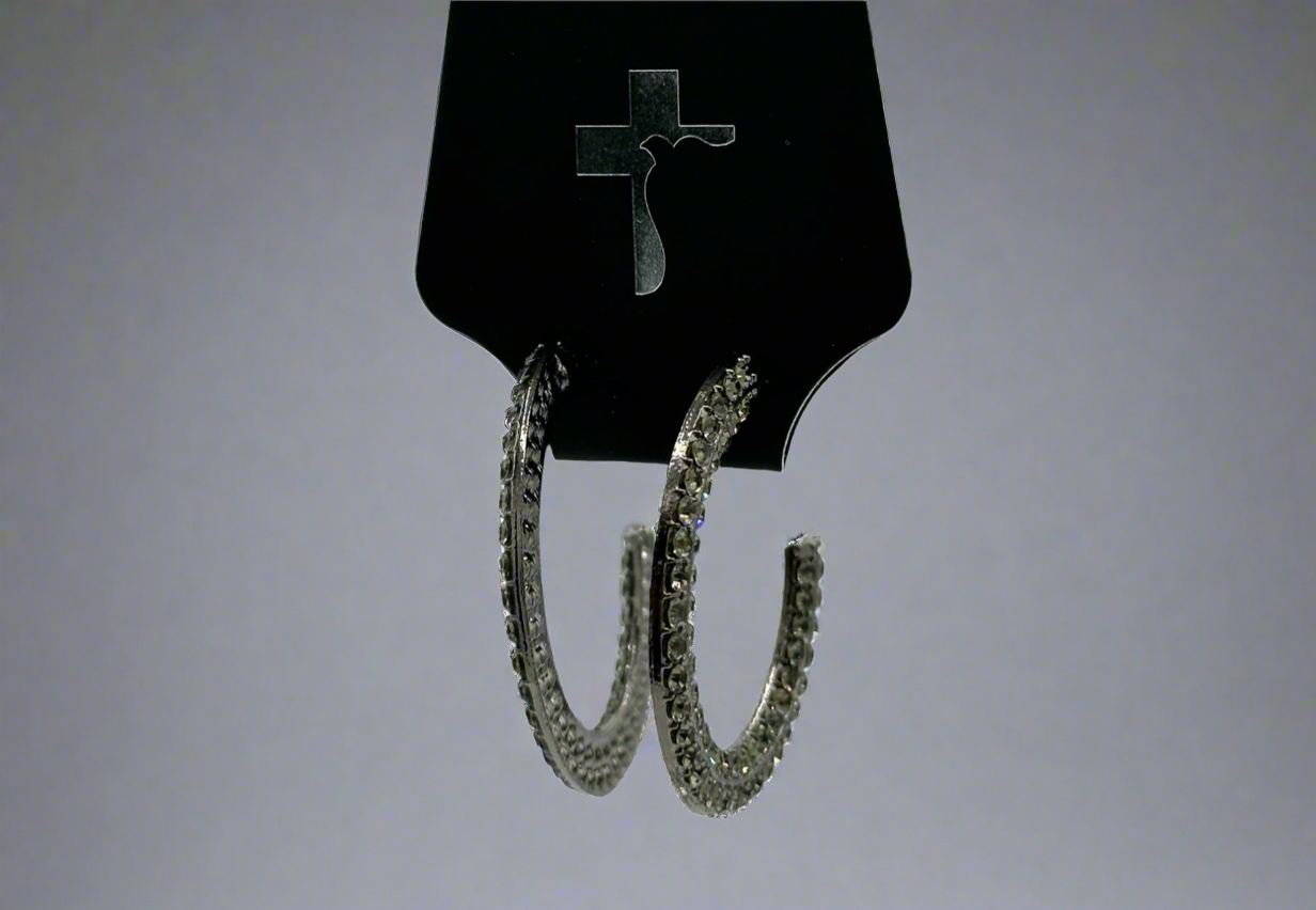 Medium One Sided Diamonds Hoops