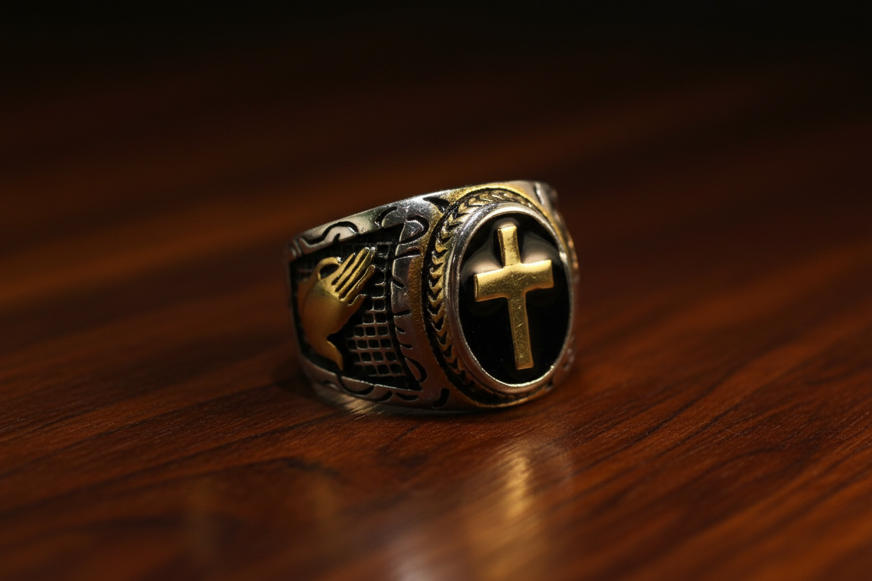 Ring: Dove & Cross design