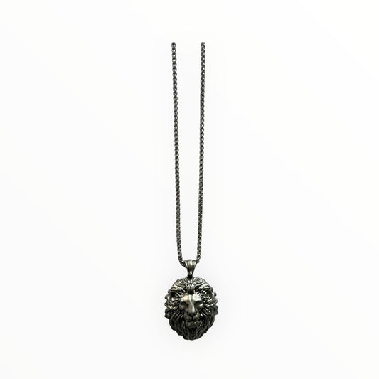 Silver Lion flat head Necklace