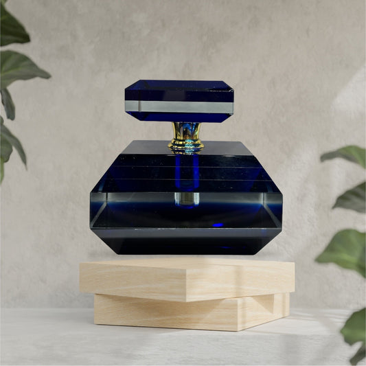 Blue square top crystal healing oil