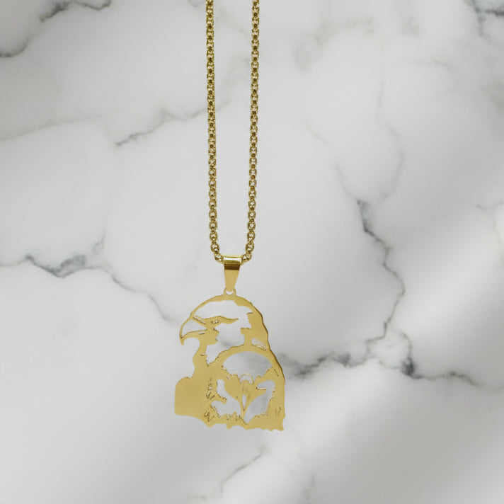Necklace: Men’s Gold Flat Eagle Head