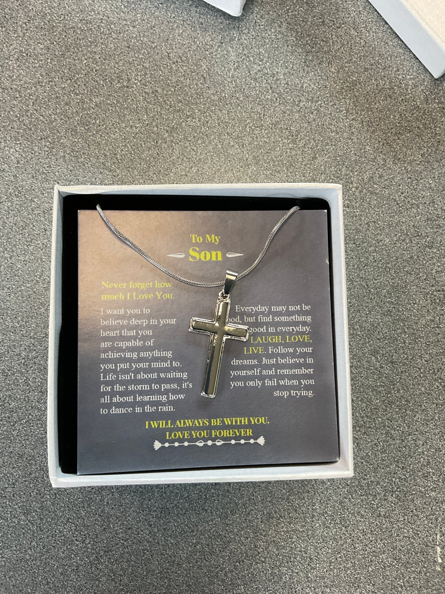 Box Necklace: To My Son