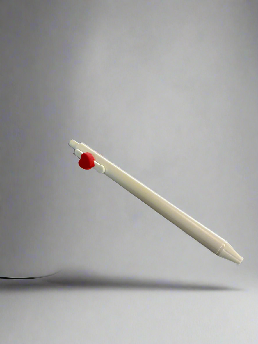 White heart pen