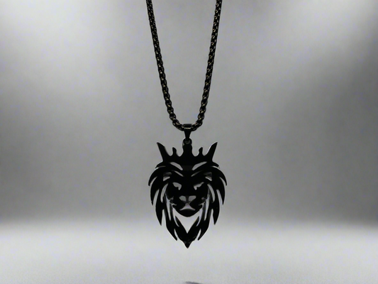 Black Crown Lion Flat Lion Head
