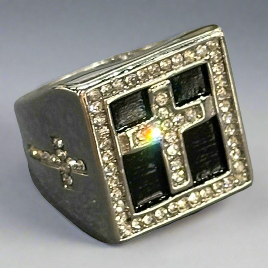 Silver diamond cross