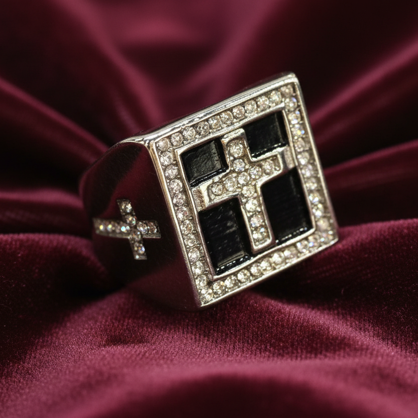 Silver diamond cross