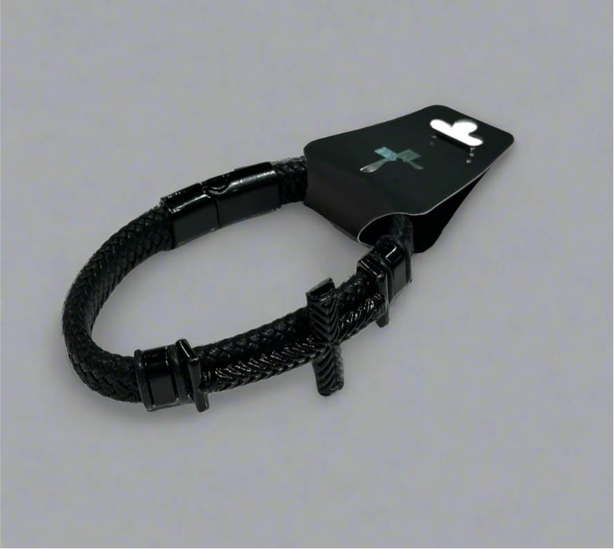 Magnetic Braided Cross Bracelet