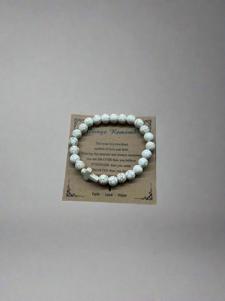 Multicolor Beaded Cross Bracelet