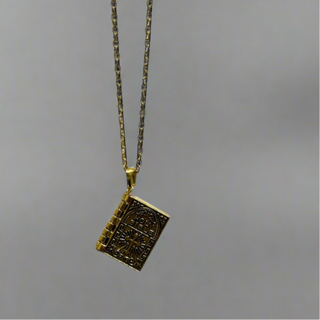 Gold Men’s Bible Necklace