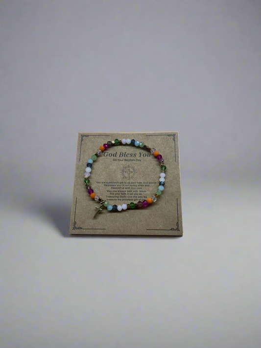 Rainbow cross bracelet