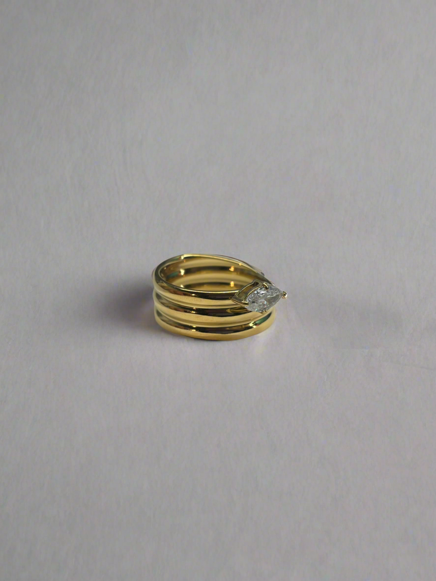 Gold Stacked Jewel Ring