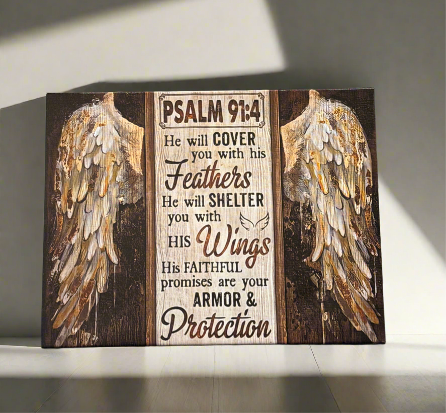 Psalm 91:4 He Will Cover You CANVA