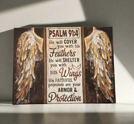 Psalm 91:4 He Will Cover You CANVA