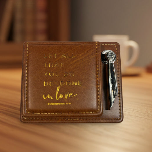 Note Pad: Bible Verses & Pen Holder