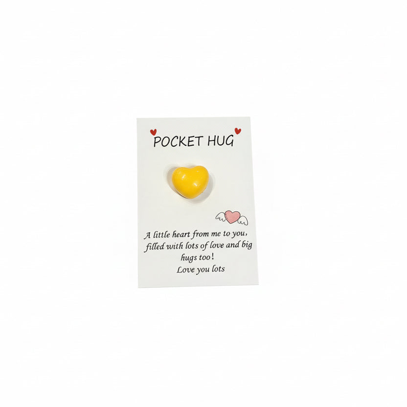 Heart Pocket Hug Cards With Encouragement Messages