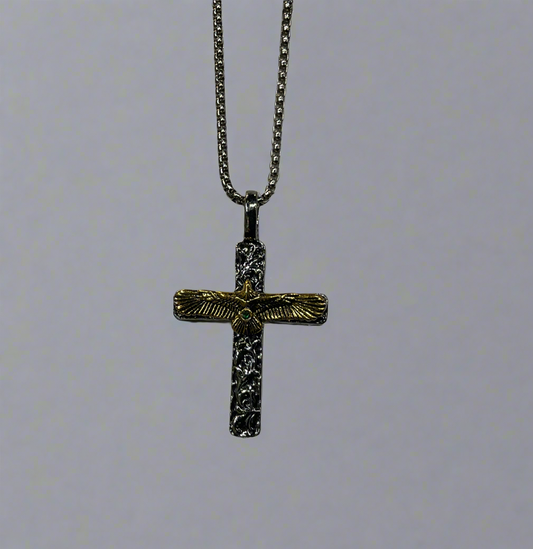 Stainless Steel Cross with Eagle