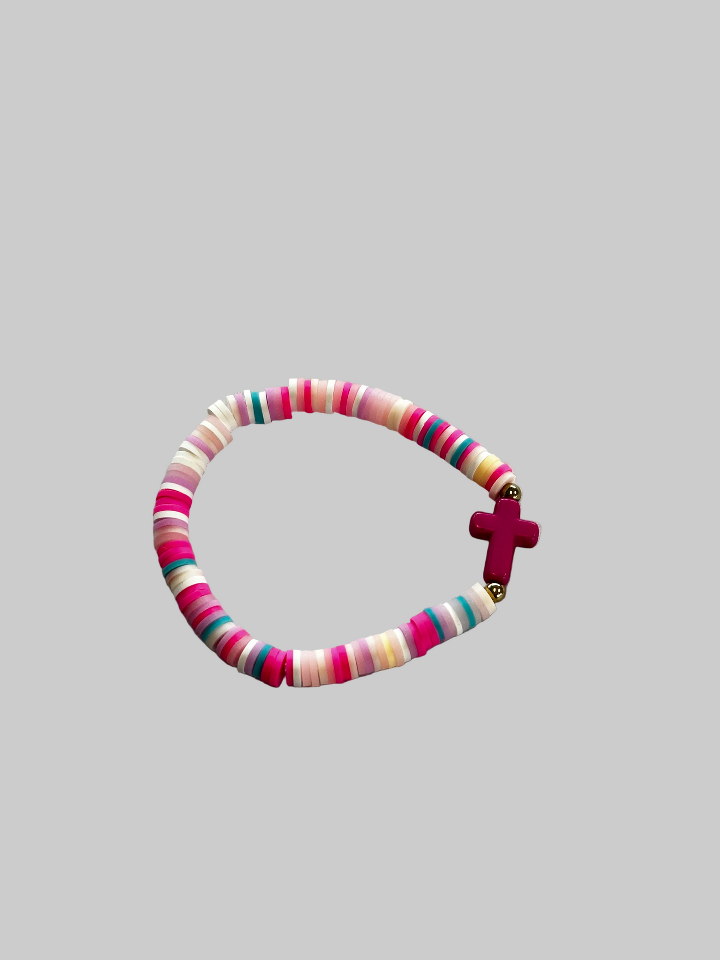 Bracelet: colorful beaded cross
