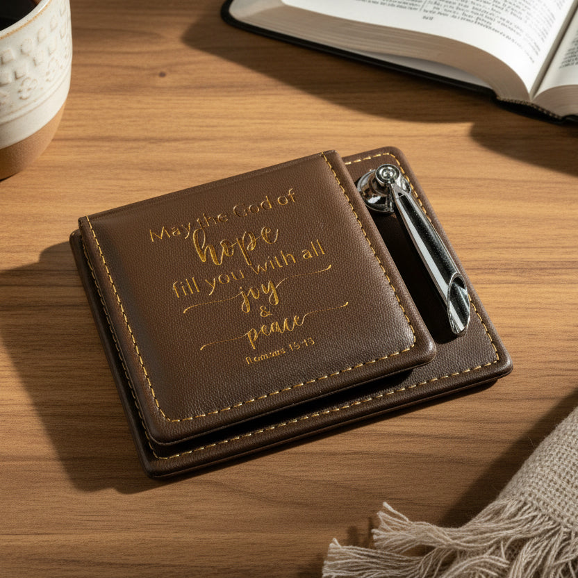 Note Pad: Bible Verses & Pen Holder