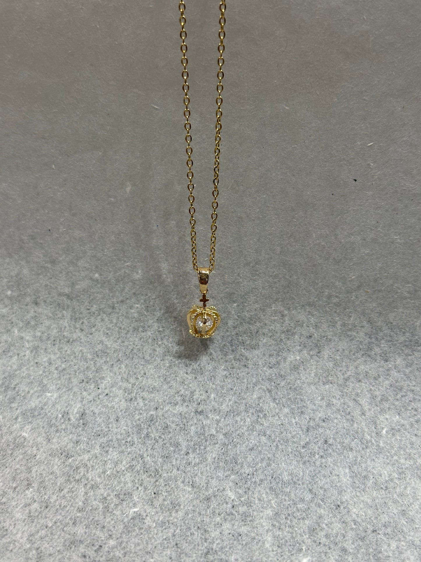 Gold Small Crown Necklace