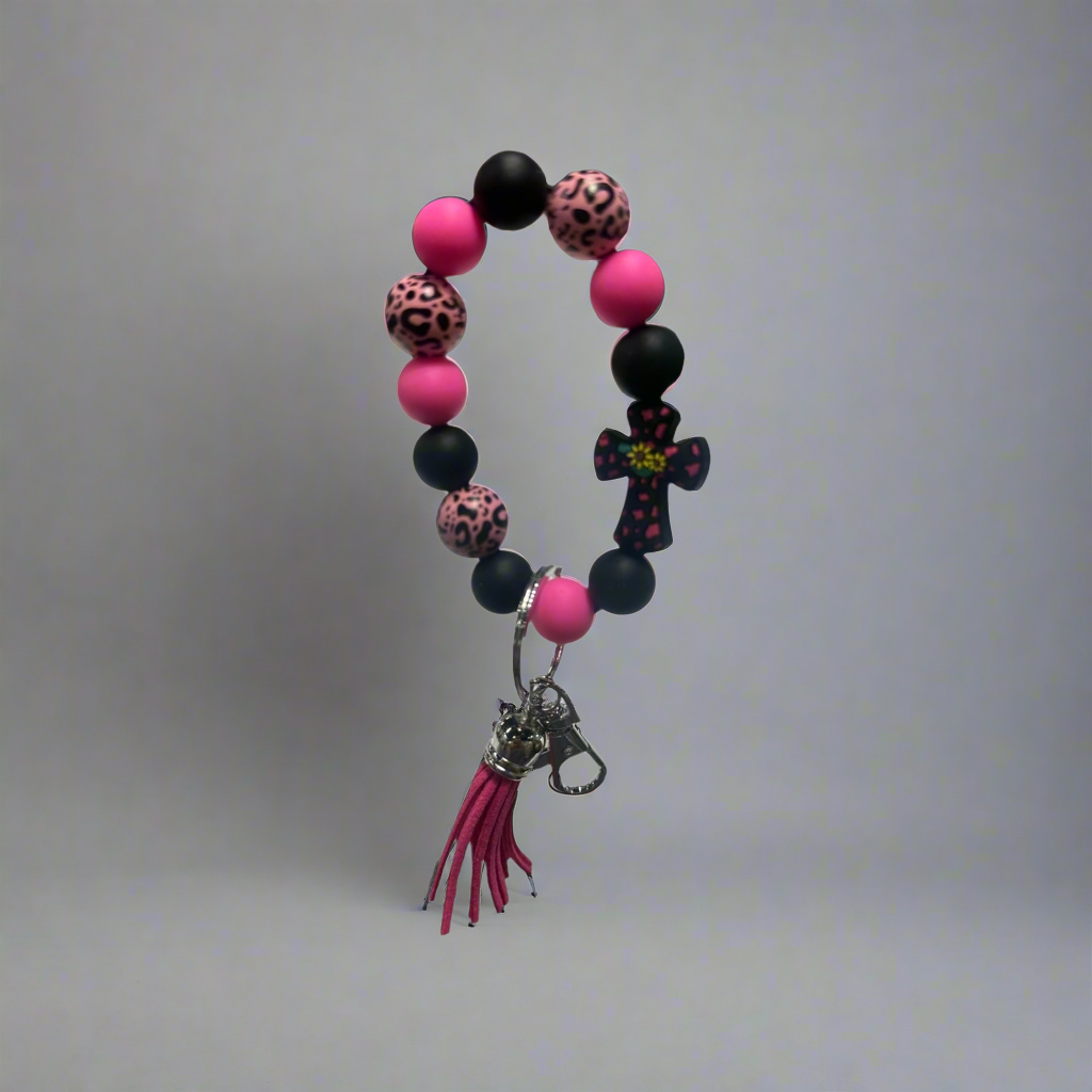 Flower Beaded Keychain