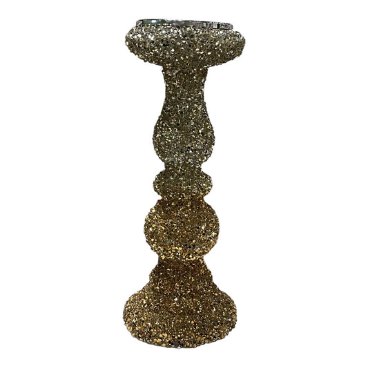 Silver glitter candle holder