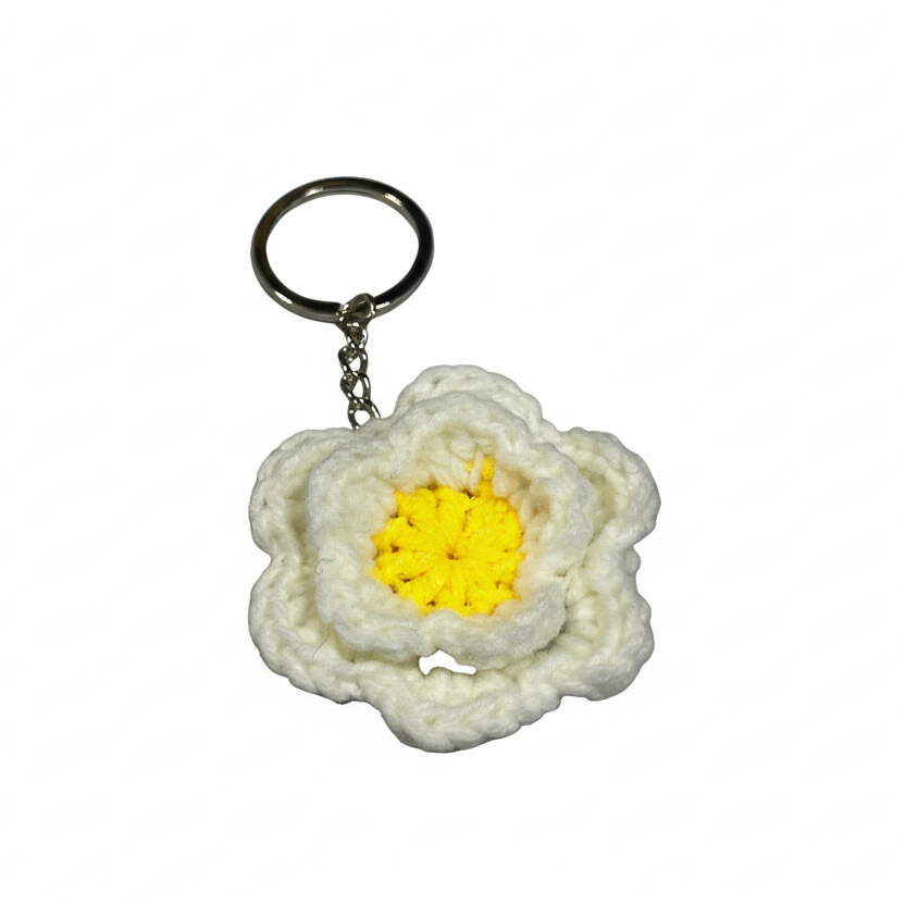 Keychain: Crochet flowers
