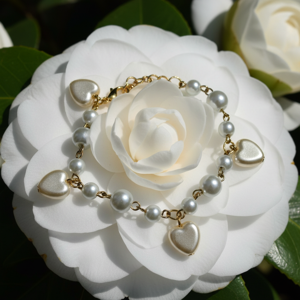 Bracelets: Heart pearls
