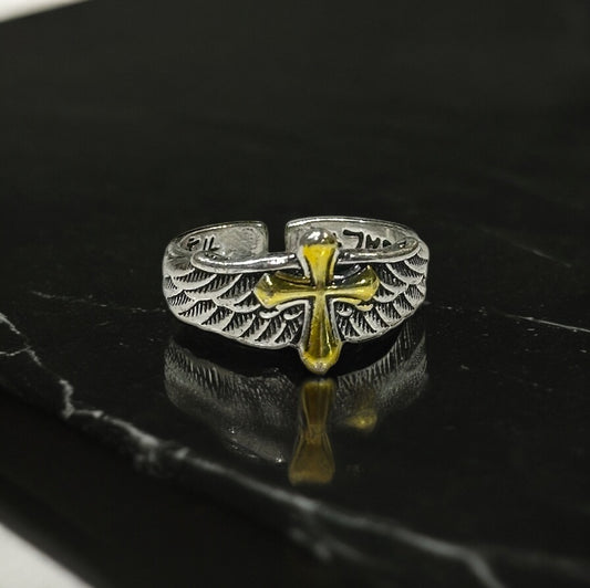 Silver/Gold Cross Ring