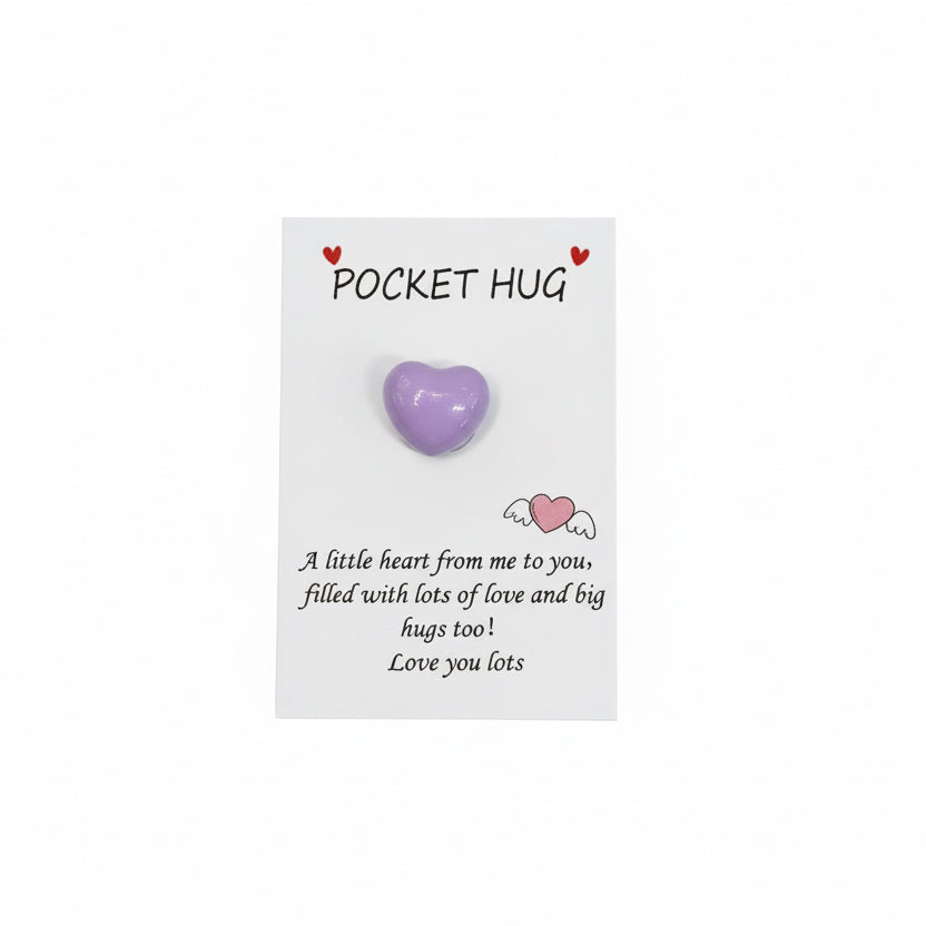 Heart Pocket Hug Cards With Encouragement Messages