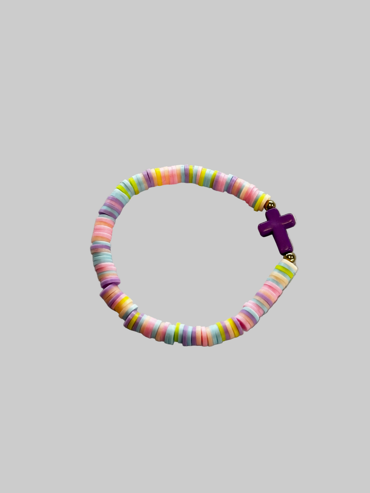Bracelet: colorful beaded cross