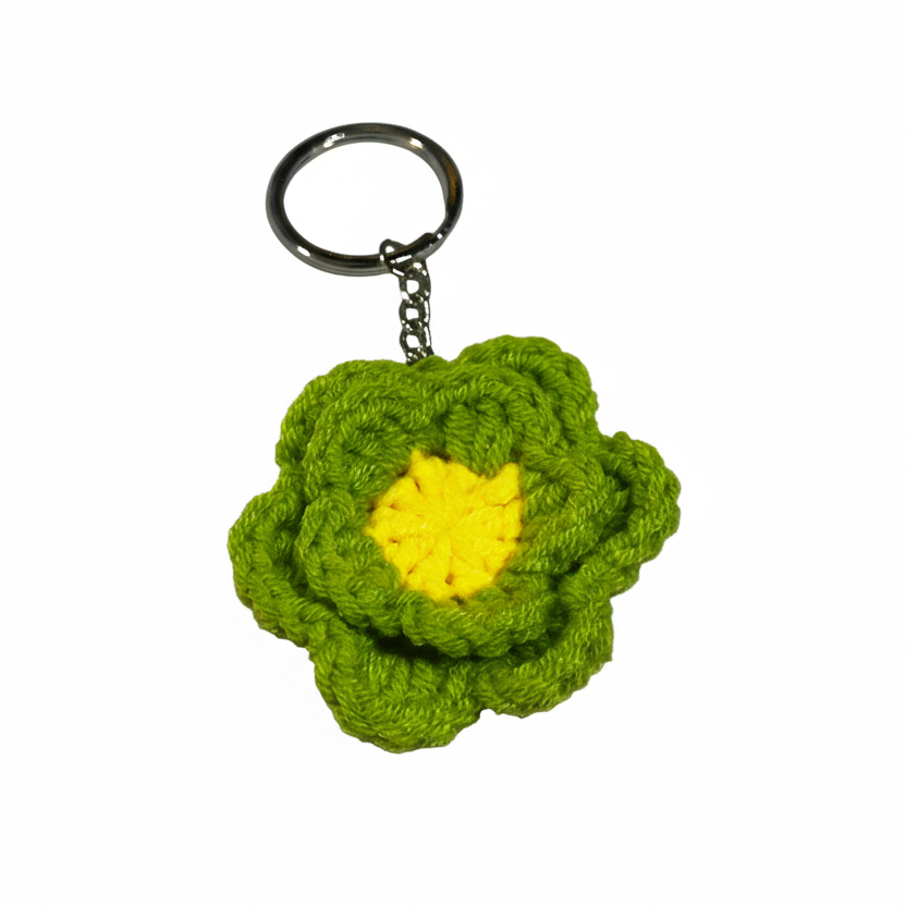 Keychain: Crochet flowers