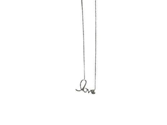 Silver Diamond Love Necklace