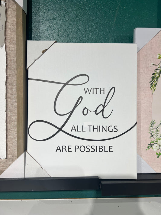 “With God All Things Are Possible” Wall Decor