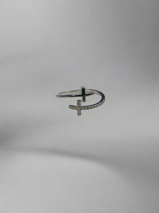 Double Cross Adjustable Ring