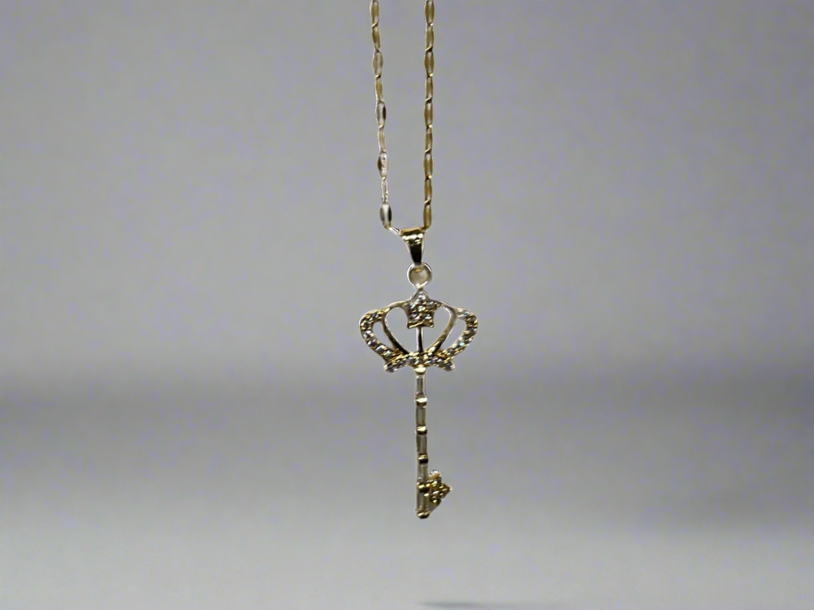 Gold Key Diamond Necklace